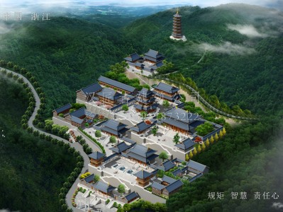 新昌龙王寺古建规划设计布局图